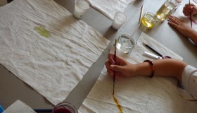 Atelier enfant peinture végétale